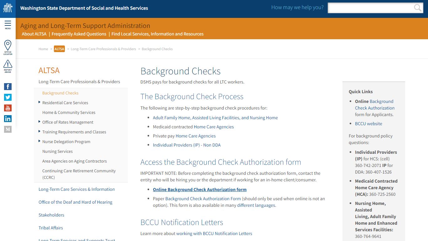 Background Checks | DSHS - Washington